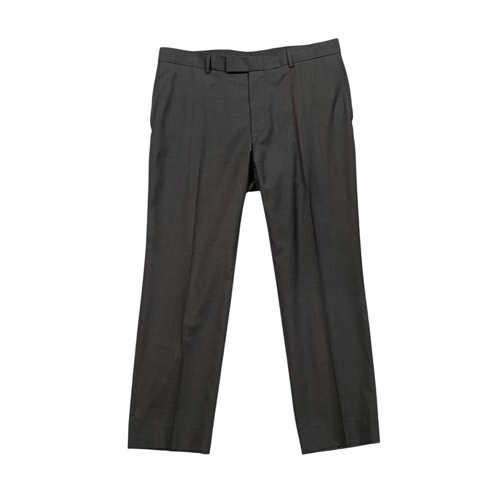 Hugo Boss Pants Mens 38 Grizzly Wool Flat Front Business Formal Dress Trousers